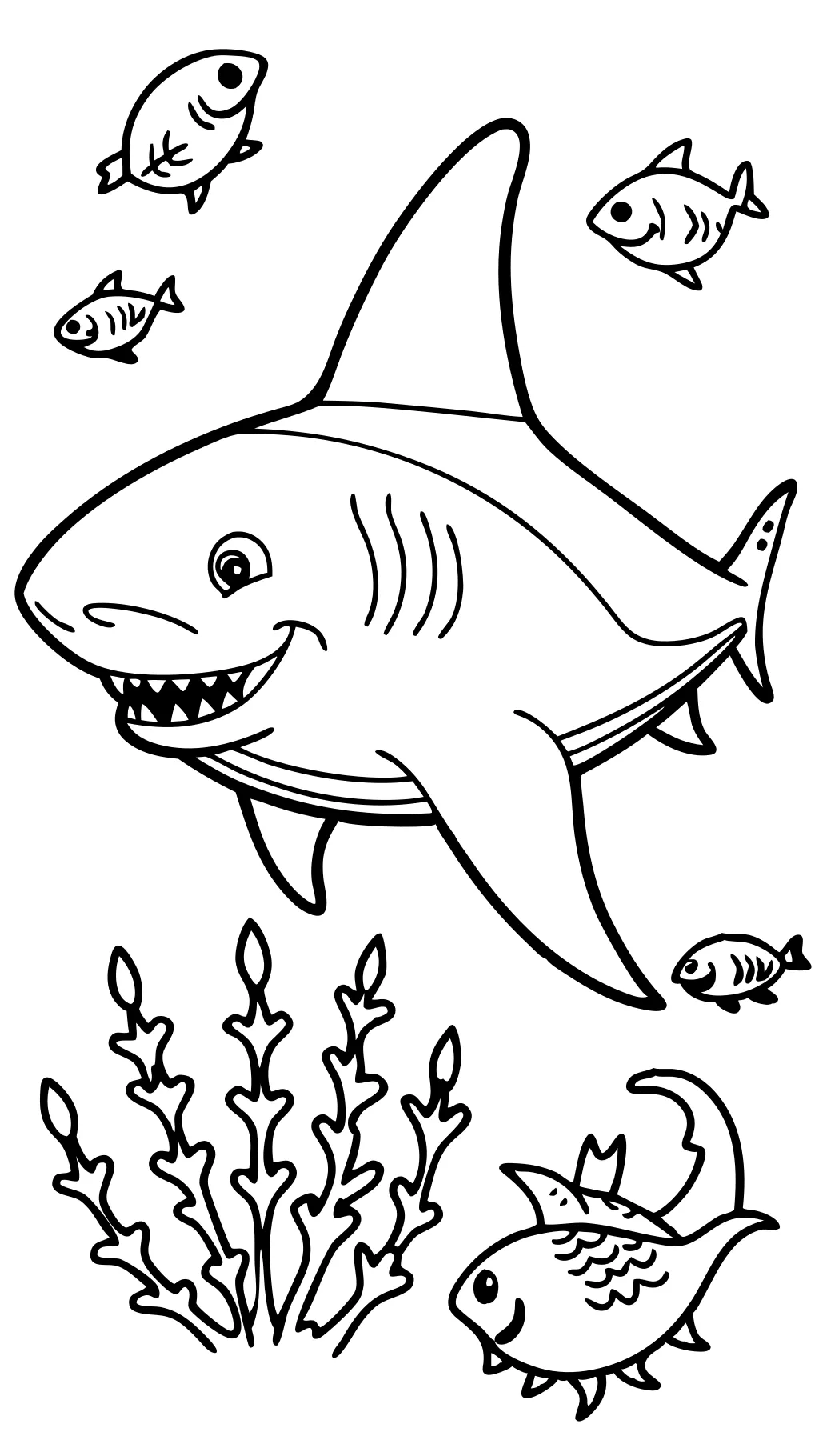 pages de livres à colorier de requin